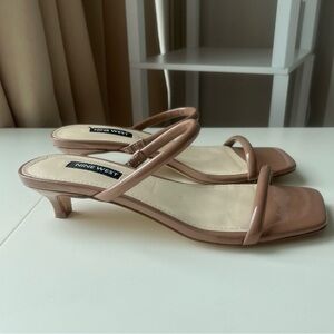 Nine West Noel tan kitten heel Slide Sandals